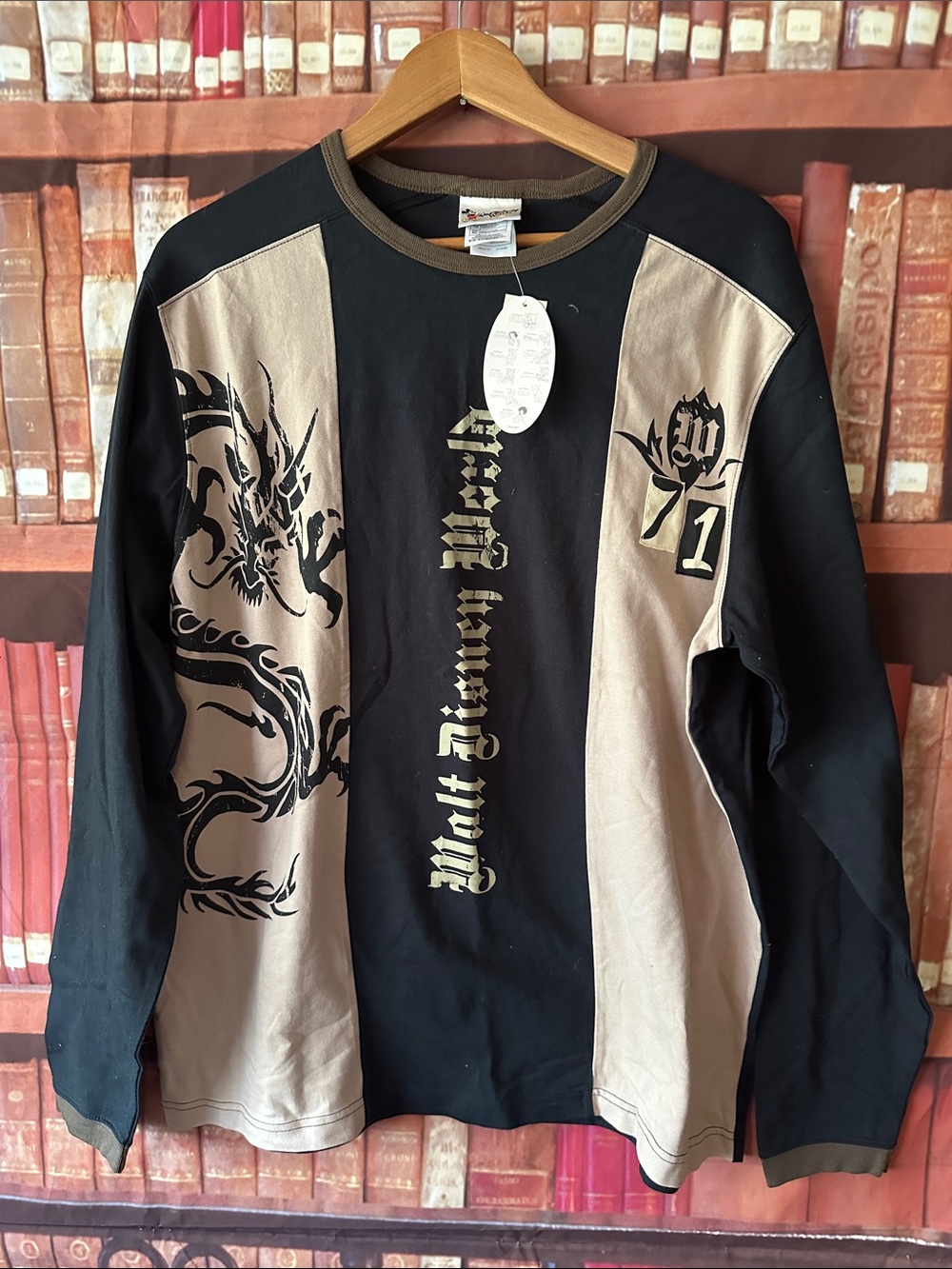 NWT Vintage Walt Disney World Year of the Dragon Long Sleeve Shirt XL back stock